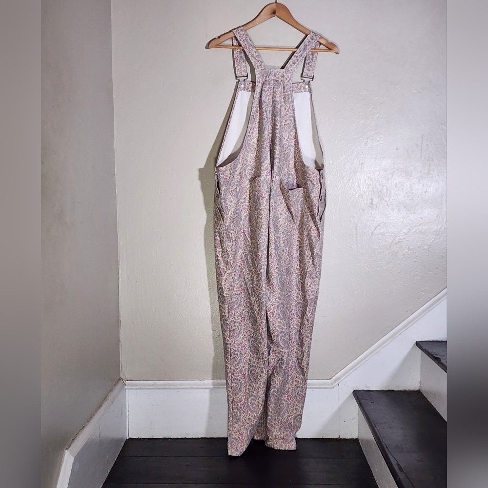 April Cornell Paisley Pink & Cream Cotton Overalls - Picture 2 of 6